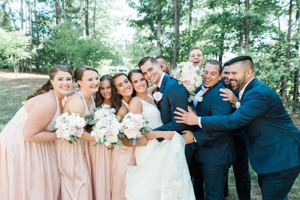 Navy & Blush Wedding Party Attire